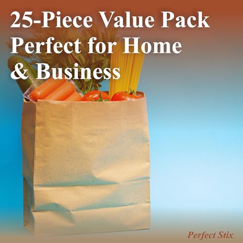 Perfect Stix 52lb Kraft Brown Paper Shopping Bags- Pack of 25ct - size: 52lb-Pack of 25ct