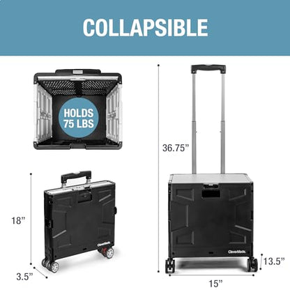Wheeled Trolley Crate - 35L (4 Wheels) - Black/Cream [Cool Gray 1C] - size: 35L - 4 Wheels
