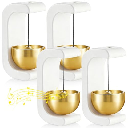 Zonon 4 Pcs Magnetic Wooden Doorbell Chime, White - color: White