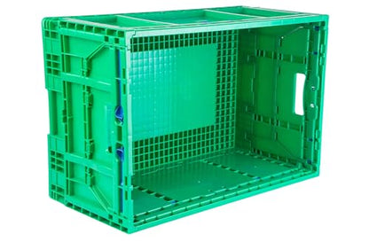Hudson Exchange 23.62 x 15.75 x 11.81" (160 Pack, 15.2 Gallon) Collapsible Straight Wall Handled Storage Container Tote, Green - color: Green, size: 160 Pack
