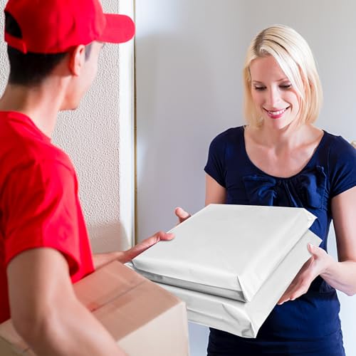 Poly Mailers 10 x 13 Inch, 25 Count, White 2.4 Mil Self-Seal Bags