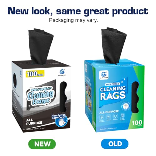 GLIMGLINT Microfiber Cleaning Cloth 100 Pack, Reusable Paper Towels 11 x 9 - color: Black