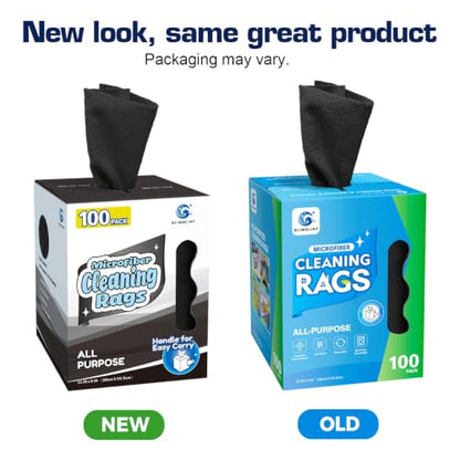 GLIMGLINT Microfiber Cleaning Cloth 100 Pack, Reusable Paper Towels 11 x 9 - color: Black