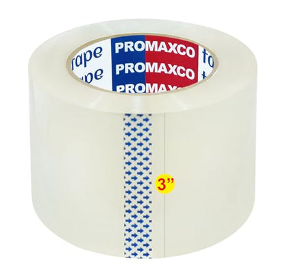 3" Heavy Duty Packing Tape, 12 Rolls, Clear, 3" Core, Total 660Y, Clear, 2.2 mil, 3 inch x 55 Yards, Refill for Packaging and Shipping(3 in Width) (Pack of 2) - size: 3 inches x 1980 inches x 2.2 mils (Pack of 2)