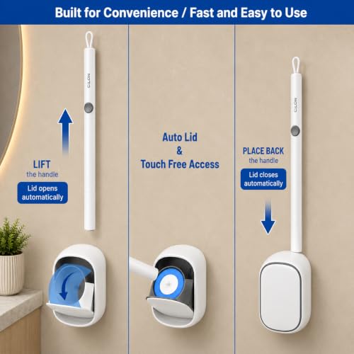 CiLoN Disposable Toilet Brush, Toilet Wand Cleaning System, Bowl Scrubber