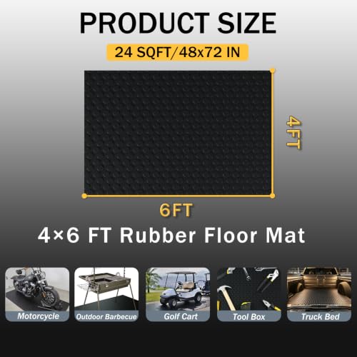 StellarStar 4x6 FT Garage Floor Mat, 2mm Thickened PVC Coin Pattern - color: Black(Coin), size: 4x6 FT