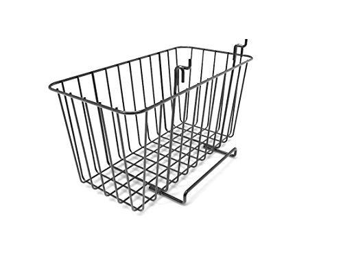 FixtureDisplays® Set of 2 Pcs 12 x 6 Wire Rectangular Basket for Gridwall or Slatwall - Black119076 119076