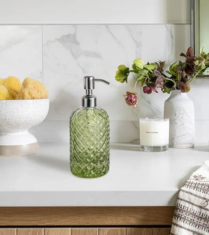 JASAI 18Oz Tea Green Soap Dispenser with Rust Proof Pump - color: Green