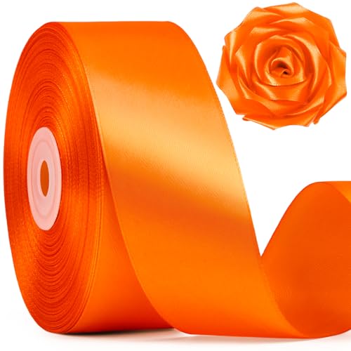 Mauproy Orange Satin Ribbon, 1-1/2 Inch, 50 Yards - color: Orange