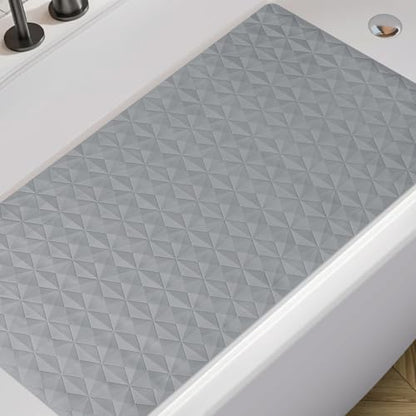 Non Slip Bathtub Mat for Bath Tub Shower - 241 Vacuum Suction Cups - color: Gray, size: 28" x 16" (Rectangular)