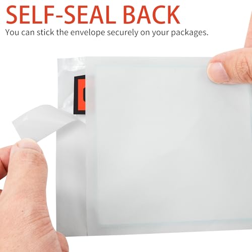 500 Pack 7.5 x 5.5 Inch Packing List Envelopes, Clear Packing Slip Pouches - size: 7.5'' x 5.5''