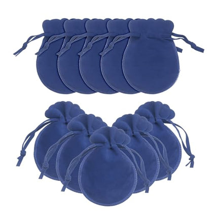 uxcell 20pcs Small Velvet Drawstring Pouches, 3.5"x4.7" Jewelry Bags, Blue - color: Blue, size: 3.5" x 4.7"