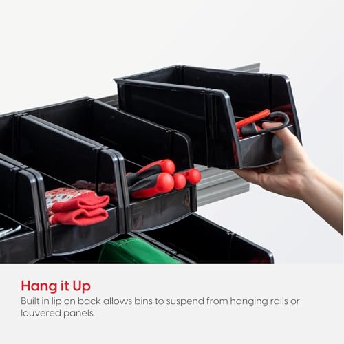 IRIS USA 8-Pack, Medium Stackable Storage Bins, Black - size: Medium - 8 Pack