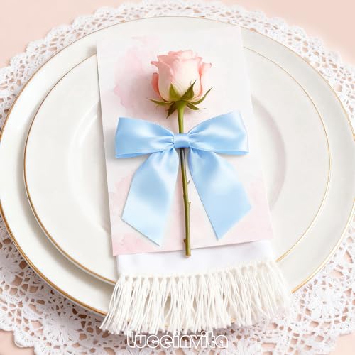 4.5" Baby Blue Satin Ribbon Bows (30 Packs) - color: Baby Blue, size: 4.5 Inch - 30pcs