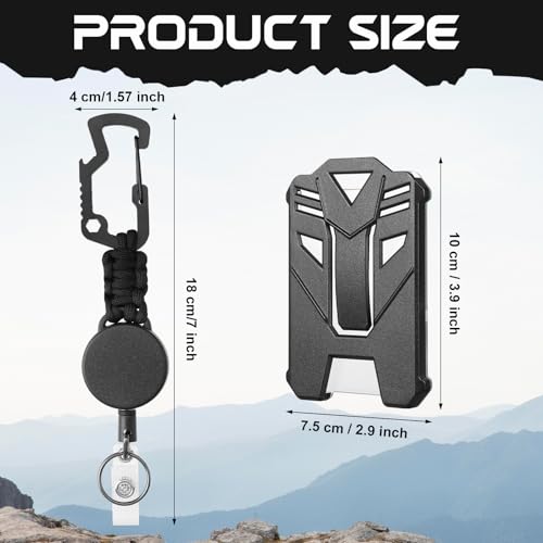 2 Pack Heavy Duty Retractable Badge Reel with Hard Id Holder - style: 2 Set Tactical Badge Holder