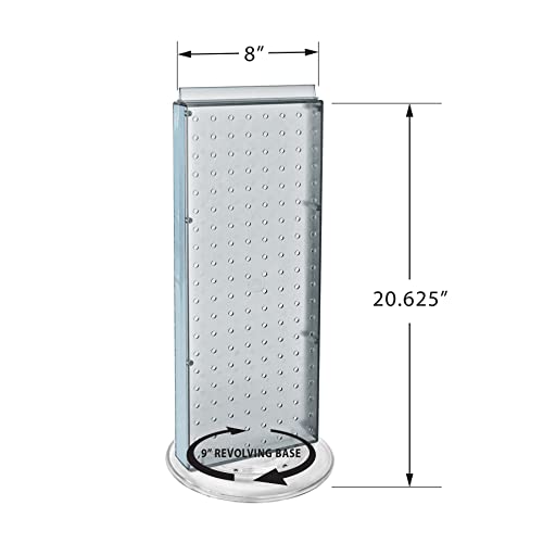 Azar 700508-CLR 8-Inch W by 20-Inch H Revolving Clear Pegboard Counter Unit, Clear - color: Clear, style: Pegboard Only