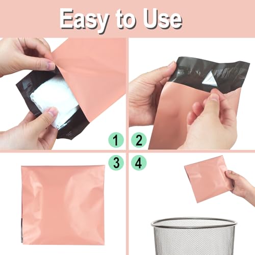 100 PCS Sanitary Napkin Disposal Bags, Feminine Hygiene Disposal Bags for Tampons and Pads, Block Odors, Self-Sealing Seals, 10.6 * 5.9 Inch (Pink) - color: Pink