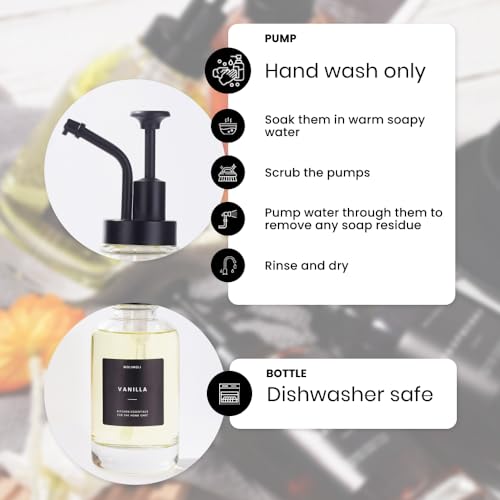 Molimoli Coffee Syrup Dispenser Set of 4, Glass Bottles with Pump, Maple & Coffee Syrup, Black - color: Black, size: 500ml, Set of 4