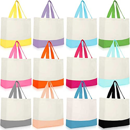 Epakh Canvas Tote Bags Bulk 18.5 x 15 In - color: Bright Color