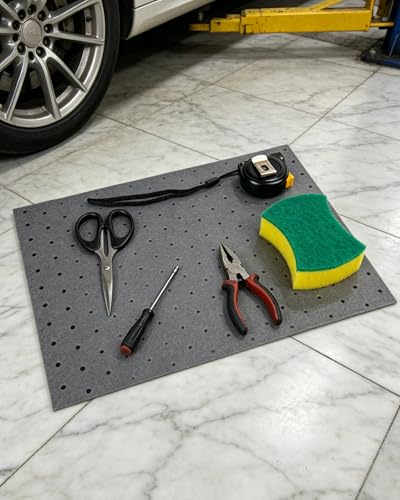Oil Absorbent Pads, 9.8" x 13" Heavyweight Oil&Water Absorbent Mat Pad, Dimpled Leak Proof Pad, Microfiber Polypropylene, Absorbs Oil Grease Coolant Water-Based Fluids, for Car Motorcycle(Gray, 50Pcs)