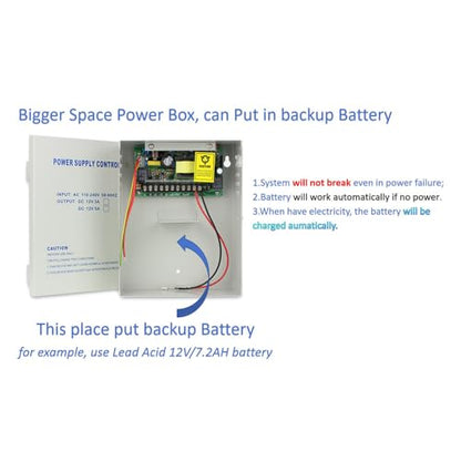 Backup Battery Supported Phone APP Remote Open Metal Case Weatherproof Biometric Fingerprint RFID Keypad Access Control System 600LB Magnetic Lock Smart Tuya App Remote PIN Code - size: Fingerprint Remote Manage Keypad