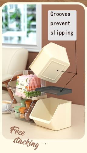 2-Tier Transparent Acrylic Small Items Storage Organizer Counter Stackable Wall Mounted Hanging Bins for Kitchen,Bathroom,Office Caddy (Transparent, 2-Tier)