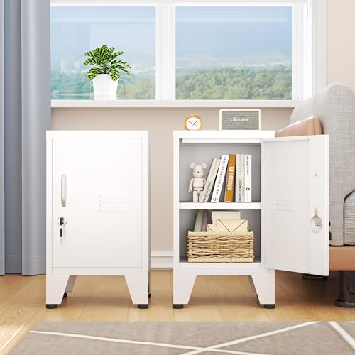 pozdeg 24.5" White Lockable Steel Small Employee Storage Locker - color: White, size: 11.8"D x 13.8"W x 24.5"H