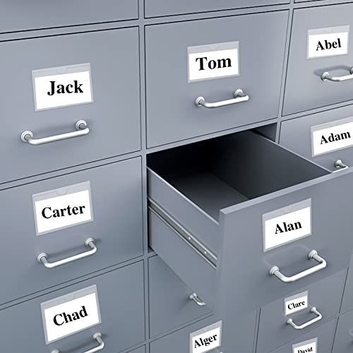 36 Pack Adhesive 4" x 6" Index Card Pockets Clear Plastic Labels Holders - size: 4 x 6 Inches