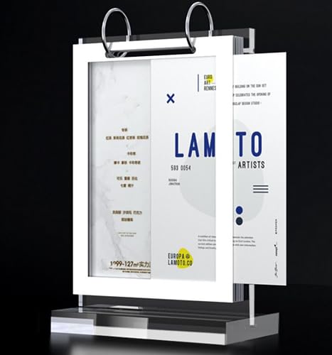 Clear Acrylic Sign Holder,Frames Desktop Double Display Holder T Type Menu Holders Flip Display 6 Pages-12 Sides Picture Paper Card Store Office Menu Retail Show Fair -Vertical (4x6)