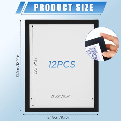 12 Pack Magnetic Sign Holder 8.5 x 11 inches with Magnetic Border - color: 12 Pack Black, size: 8.5 x 11