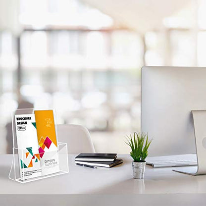 NIUBEE Acrylic Brochure Holder 8.5 x 11, Flyer Holder Stand Display, 6 Pack - size: 8.5" x 11", style: 6 Pack