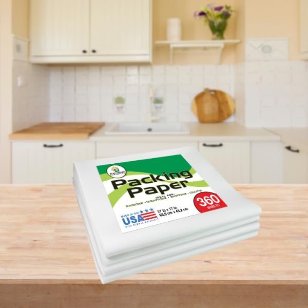 Tree House Packing Paper for Moving – 360 Newsprint Packing Paper Sheets – 27” x 17” Paper for Packing Dishes, Shipping, and Moving Supplies – Recyclable Movers’ Paper – Made in USA - size: 360 Sheets
