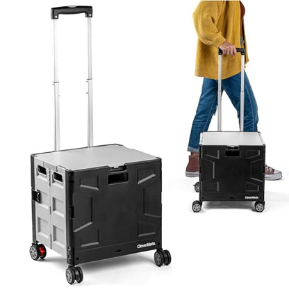 Wheeled Trolley Crate - 35L (4 Wheels) - Black/Cream [Cool Gray 1C] - size: 35L - 4 Wheels
