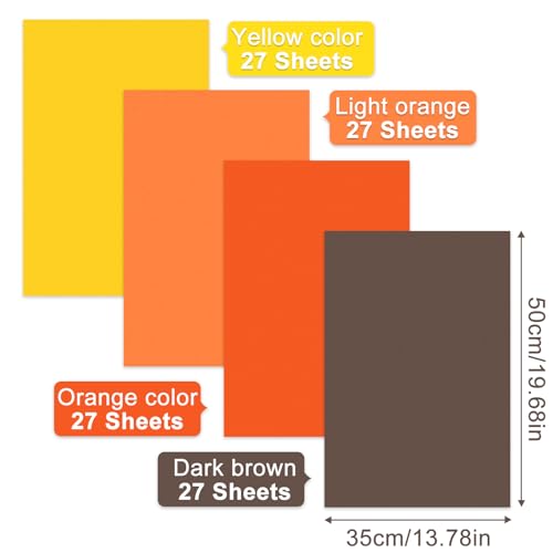 NEBURORA 108 Sheets Fall Tissue Paper Set Thanksgivings Gift Wrapping Paper - color: Orange,Brown,Yellow