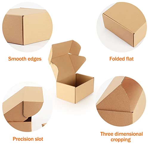 PHAREGE 50 Pack 6x4x3 inch Small Shipping Boxes, Brown Mailing Boxes - color: Brown, size: 6x4x3 inch 50 Pack
