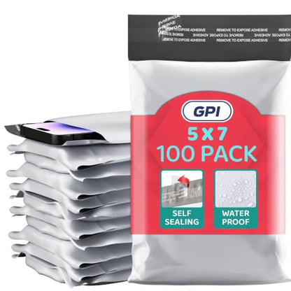 5" x 7" Poly Mailer Envelopes - 200 Count, Self Seal White Plastic Mailing Bags with Adhesive Strip, 2.5 Mil Thick, Waterprrof & Tear/Puncture Proof Unpadded Shipping Mailers - GPI - size: 5" x 7"