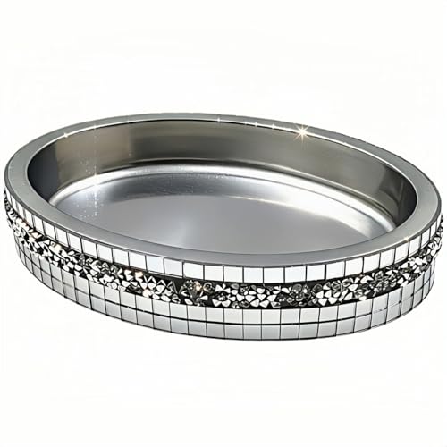 Silver Mosaic Soap Dish and Bathroom Tray, Shiny Soap Holder - size: Soap Dish