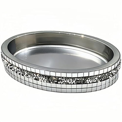 Silver Mosaic Soap Dish and Bathroom Tray, Shiny Soap Holder - size: Soap Dish