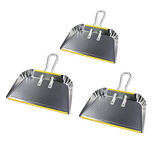 3-Pack 17" Heavy Duty Metal Dust Pans - size: 3 Count (Pack of 1)