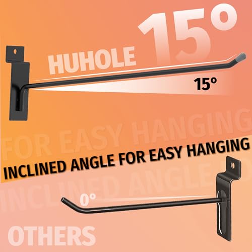 HUHOLE 32PC 12 Inch Slatwall Hooks Steel Hangers - style: Slatwall Hooks 12 Inch