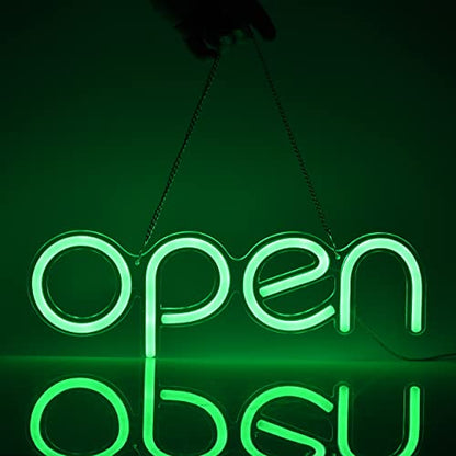LED Open Sign,16x6 inch Open Signs for Business with Open Close Sign(Green) - color: Green