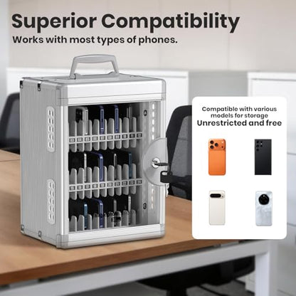 Glosen 36 Slots Cell Phone Locker with Key for Classroom, Phone Storage Box - size: 36slots