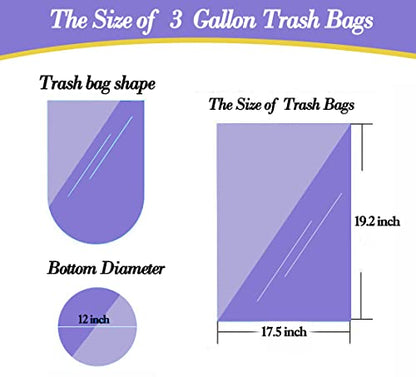 3 Gallon 180pcs Small Clear Trash Bags(Fit 2.6-3.2 Gal) Plastic Strong Clear Garbage Bags,Bathroom Trash Can Bin Liners,Waste Basket Liner,Fit 10-13 Liter, 2.5-2.6 Gallon,3.2Gallon(3-Clear180) - size: 180 Count (Pack of 1), style: 3Gal-Clear-180