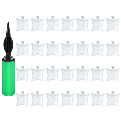 MECCANIXITY 6 x 6 Inch Air Pillows for Shipping, 100 Pack Inflatable Air Packaging Bags Air Cushions Buffer Bags Void Fill Cushioning with Hand Pump for Shipping and Packaging Clear - size: 6 x 6 inch