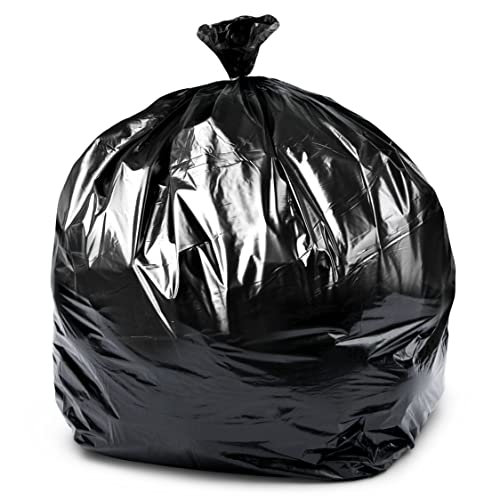 Veska Contractor Garbage Bags 55 Gallon 3 MIL Heavy Duty (MegaValue 50 Bags w/Ties) Contractor Trash Bags 50-60 Gallon 3 Mil Contractor Bag Heavy Duty 55 Gallon, Extra Large Industrial Contractor