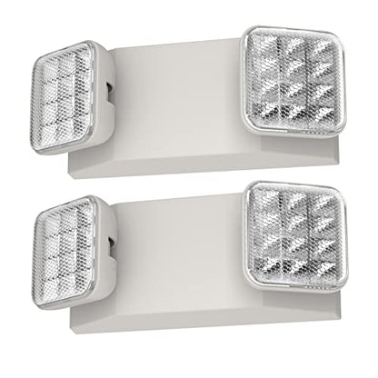 2 Packs Emergency Lights for Business, with Battery Backup,Hard Wired, UL 924 Certified,AC 120/277V,Two Head Adjustable LED Emergency Light. - size: 2 PACK