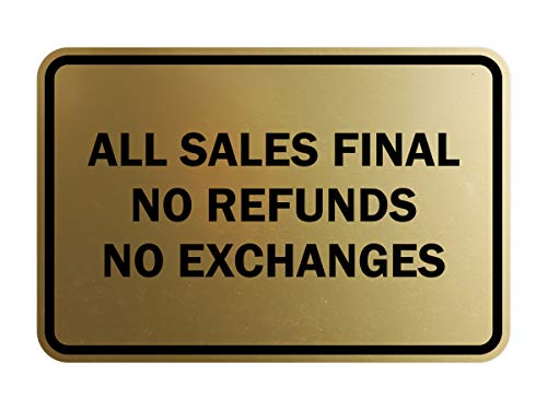 Signs ByLITA Classic Framed All Sales Final Sign (Brushed Gold) - Medium 1 Pack - color: Brushed Gold, size: Med (5" x 7") 1 Pack