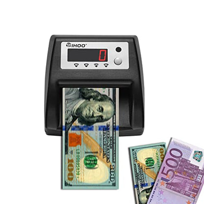 Automatic Money Counter with UV MG IR Size Image Counterfeit Detection, Counterfeit Bill Detector for USD and EUR, Currency Value Checker Scanner, Black - style: USD&EUR
