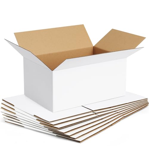 Famagic 11x6x6 Shipping Boxes Small for Shipping, Moving, White, 10 Pack - color: White, size: 11x6x6 inch
