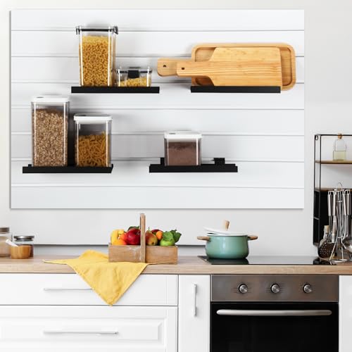 DoubleFill 6 Pcs Slatwall Shelves Metal Slat Wall Shelf, Black, 10x4.3 Inch - color: Black, size: 10x4.3 Inch